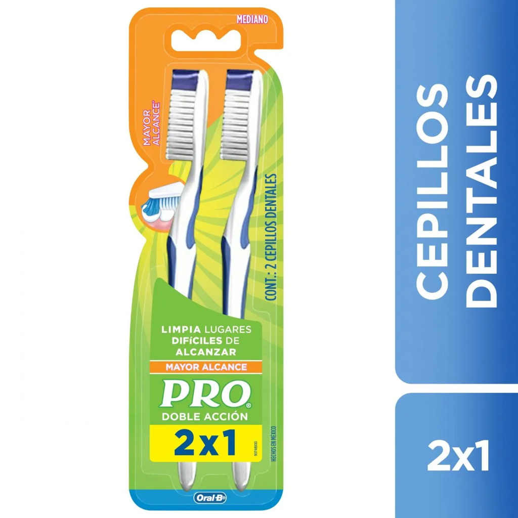 CEPILLO DENTAL ORAL B MEDIO MAYOR ALCANCE 2X1 (IVA)(PROCTER)