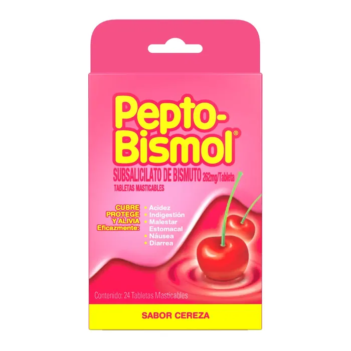 PEPTO-BISMOL CEREZA 262 MG TAB MASTICABLES C/24(PROCTER)
