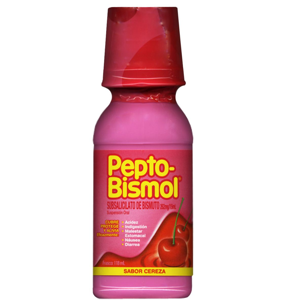 PEPTO-BISMOL CEREZA SUSP. 118 ML - SUBSALICILATO DE BISMUTO ( PROCTER )