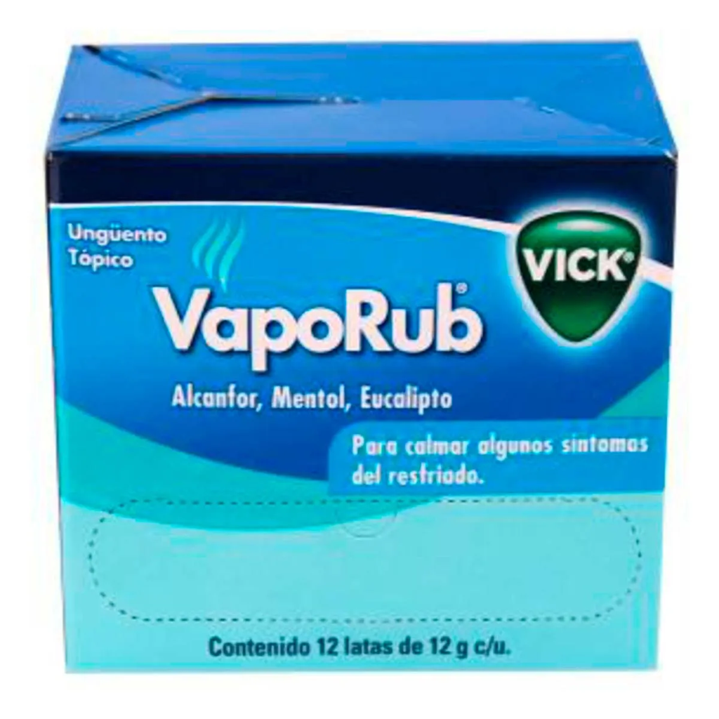 VICK VAPORUB UNGÜENTO C/12 LATAS DE 12 GR(PROCTER)