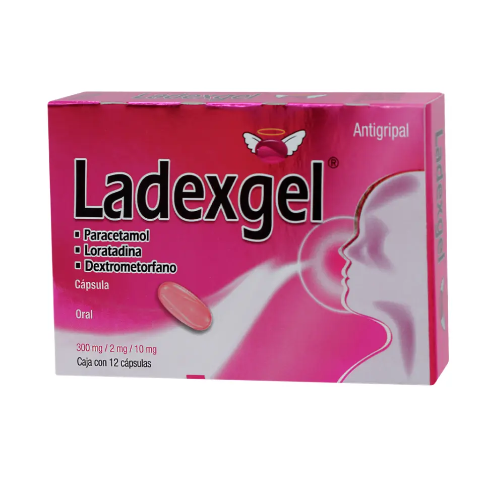 LADEXGEL CAPSULAS C/12 (PARACETAMOL/LORATADINA/DEXTROMETORFANO)(PROGELA)