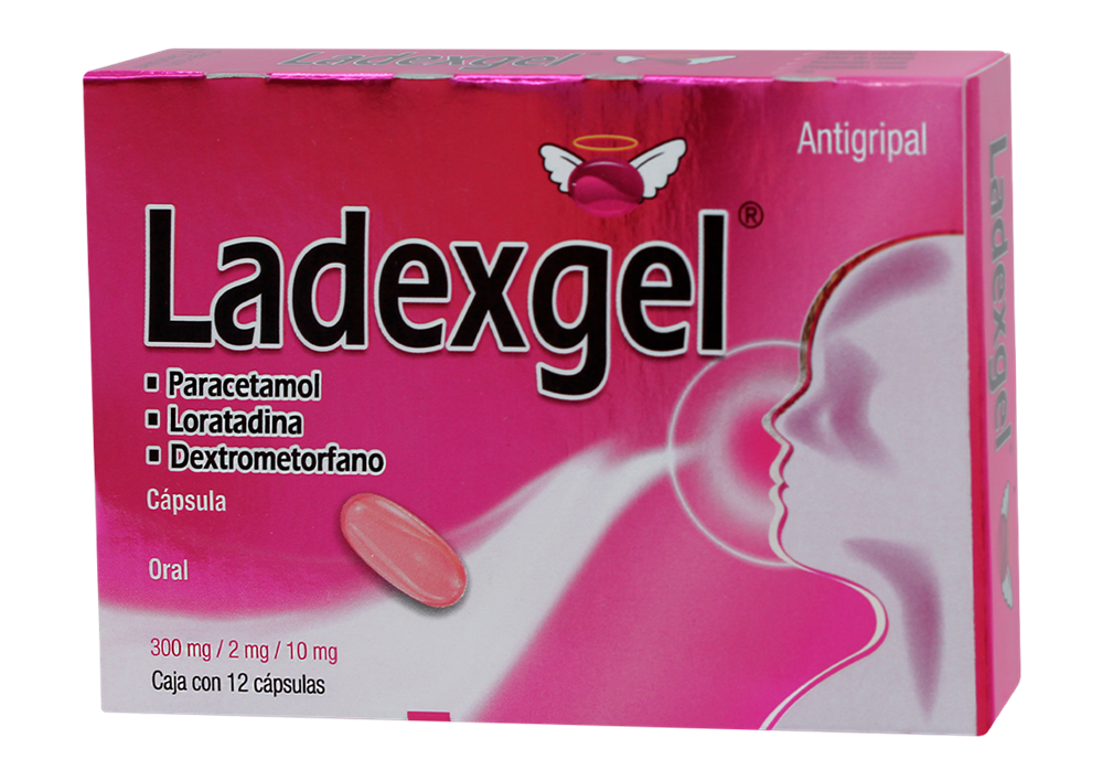 LADEXGEL CAPSULAS C/12-  PARACETAMOL/LORATADINA/DEXTROMETORFANO(PROGELA)