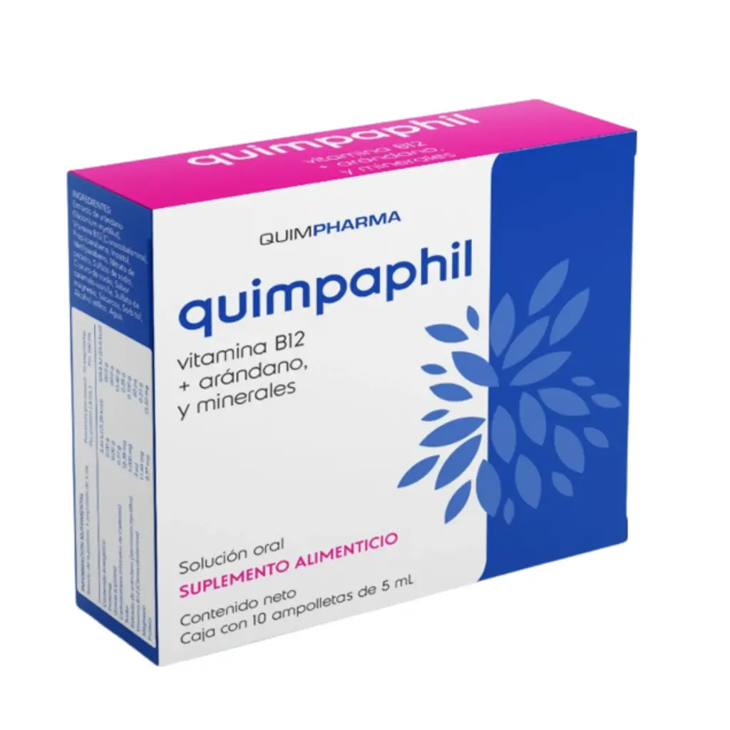 QUIMPAPHIL SOL ING C/10 AMP (ARANDANO, VITA B12 Y MINERALES)(QUIMPHARMA)
