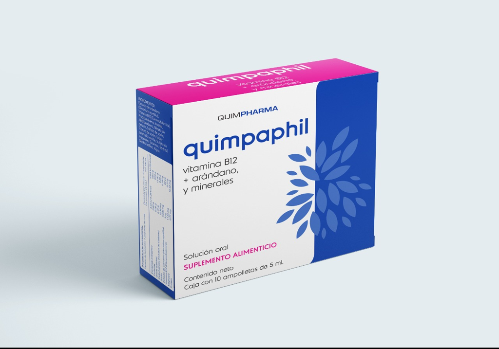 QUIMPAPHIL SOL ING C/10 AMP- ARANDANO, VITA B12 Y MINERALES (QUIMPHARMA)