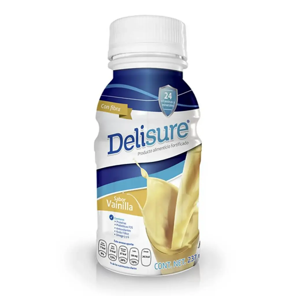 DELISURE VAINILLA C/FIBRA ENVASE C/237ML (RICAP)