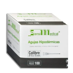 AGUJA HIPODERMICA GRIS 27X13 C/100 PZ (IVA)(SENSIMEDICAL)