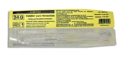 SUMITEX CATETER AMARILLO P/VENOCLISIS 24GR X19MM PZA (IVA) SENSIMEDICAL