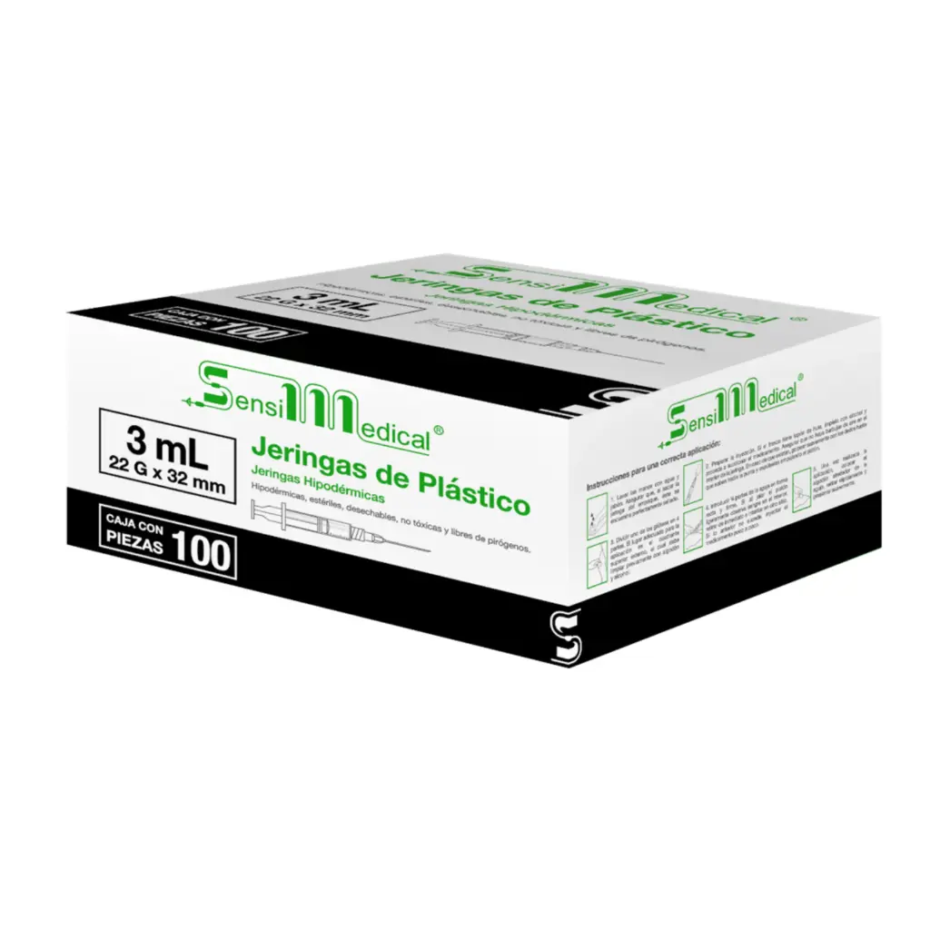 JERINGA 3ML 22X32 C/100 NEGRA (SENSIMEDICAL/JAYOR)