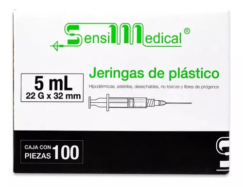 JERINGA 5 ML 22 GR X 32 MM C/100 NEGRA - (SENSIMEDICAL - JAYOR)