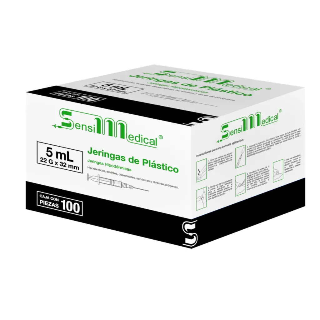 JERINGA 5ML 22GR X32MM C/100 (NEGRA)(SENSIMEDICAL/JAYOR)