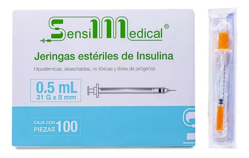 JERINGA INSULINA 0.5 ML 31G X 8MM C/100 PZ - (SENSIMEDICAL - JAYOR)