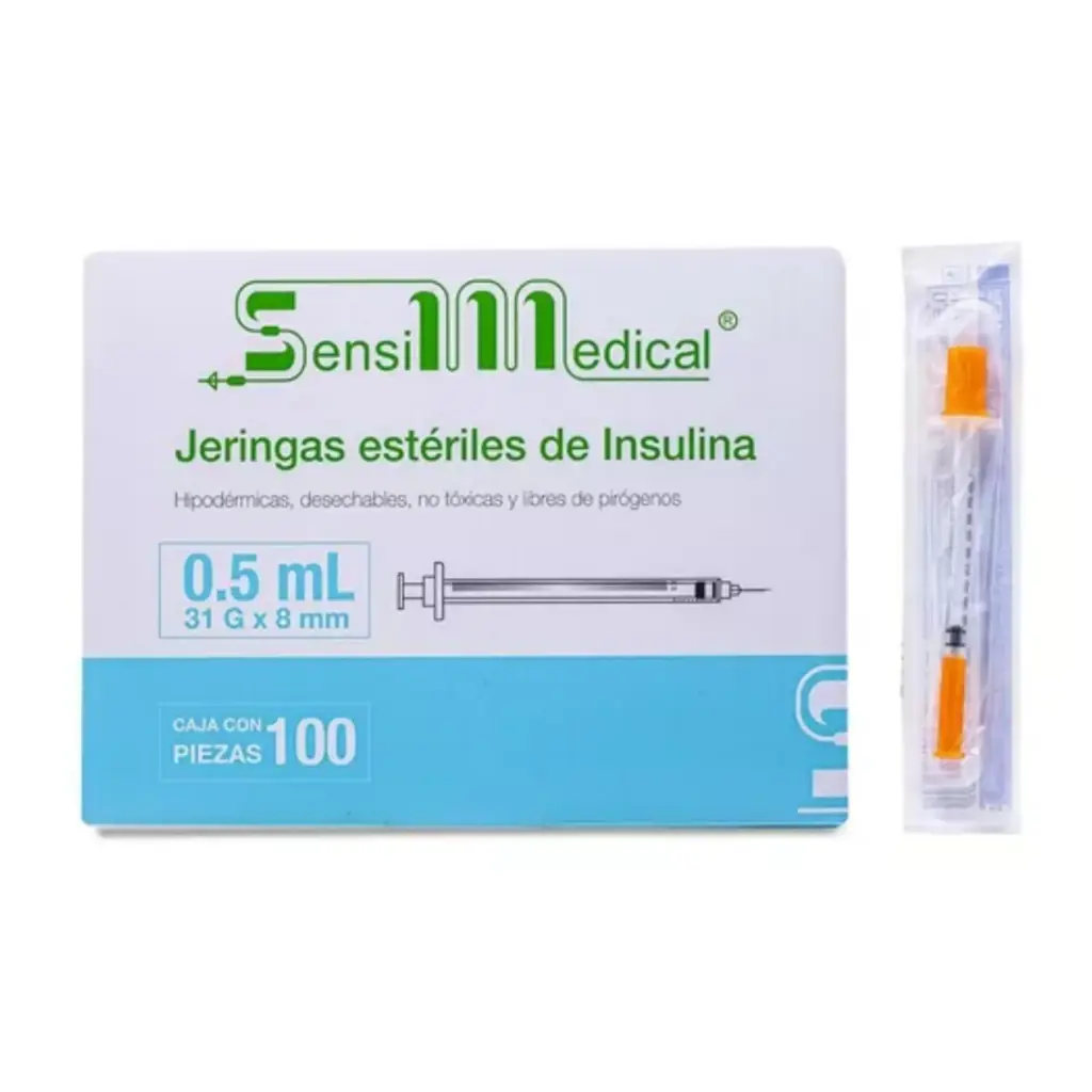 JERINGA INSULINA 0.5ML 31G X 8MM C/100PZ (SENSIMEDICAL/JAYOR)