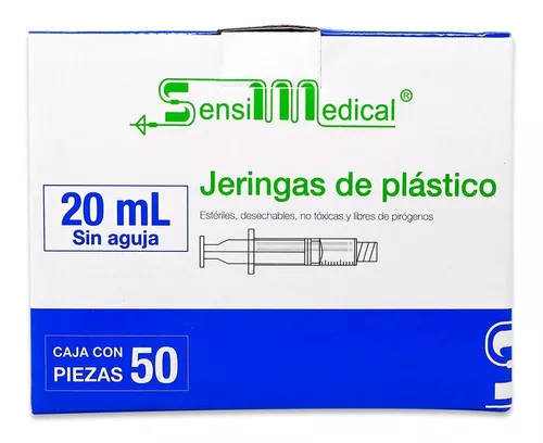 JERINGA SENSIMEDICAL 20ML S/AGUJA C/50 PZAS (SENSIMEDICAL - JAYOR)