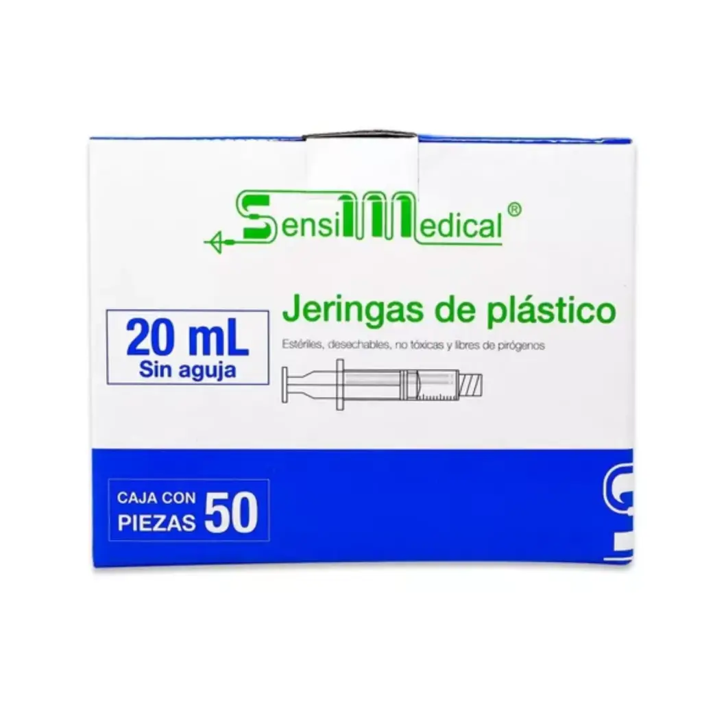 JERINGA SENSIMEDICAL 20ML S/AGUJA C/50PZAS (SENSIMEDICAL/JAYOR)