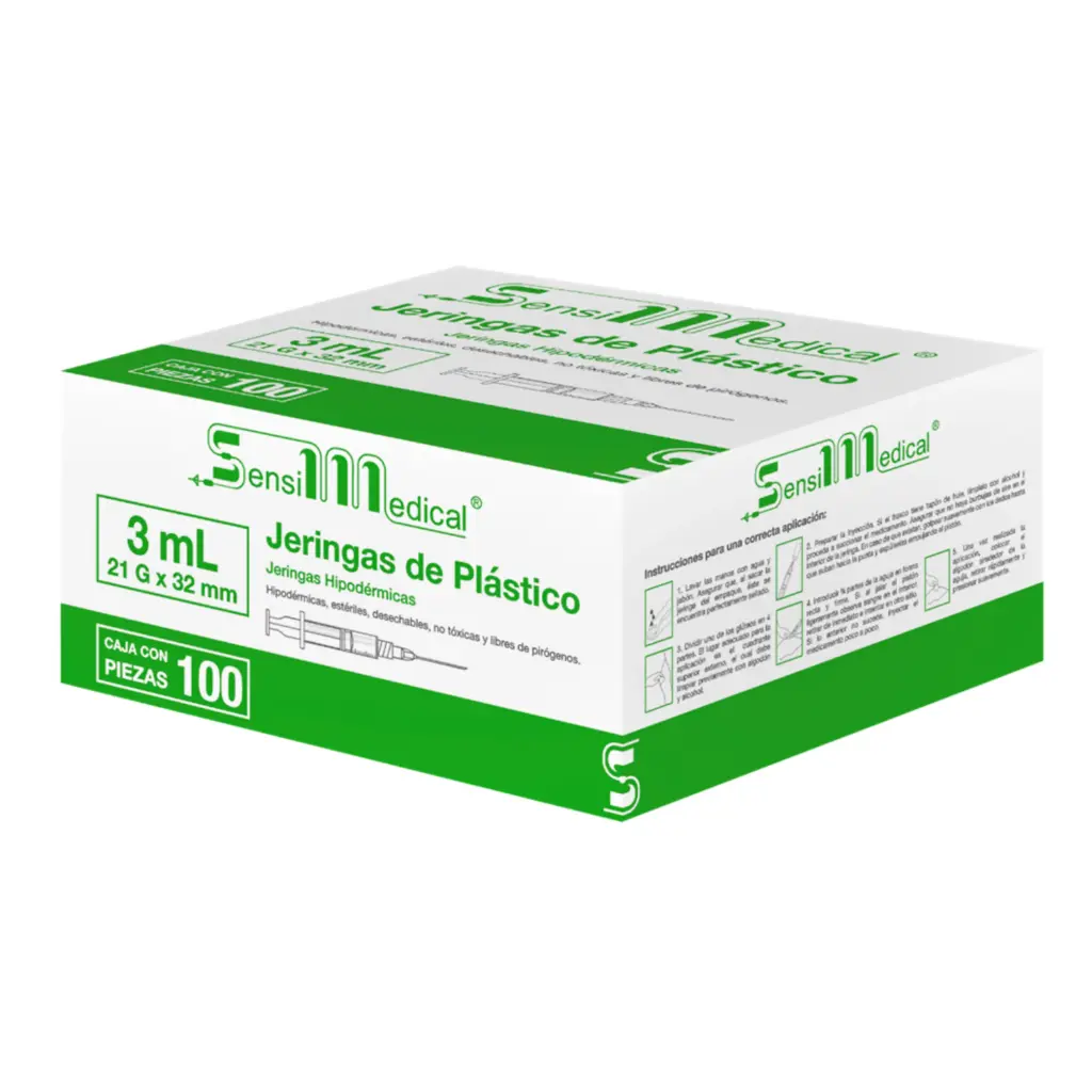 JERINGA VERDE 3ML 21X32 C/100 (SENSIMEDICAL/JAYOR)