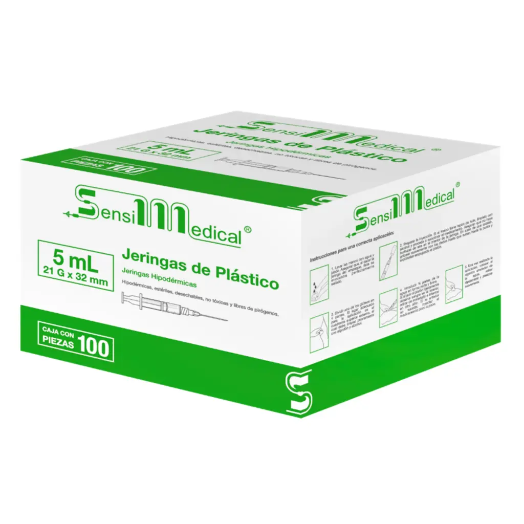 JERINGA VERDE 5ML 21X32 C/100 (SENSIMEDICAL/JAYOR)