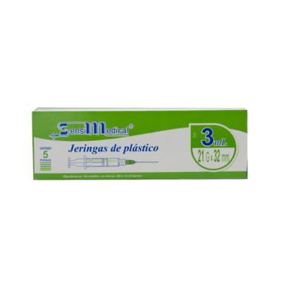 JERINGAS 3ML C/AGUJA 21 X 32 MM C/5 - (SENSIMEDICAL - JAYOR)