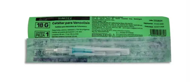 SUMITEX CATETER VERDE P/VENOCLOSIS 18GR X 33MM PZA (IVA) SENSIMEDICAL