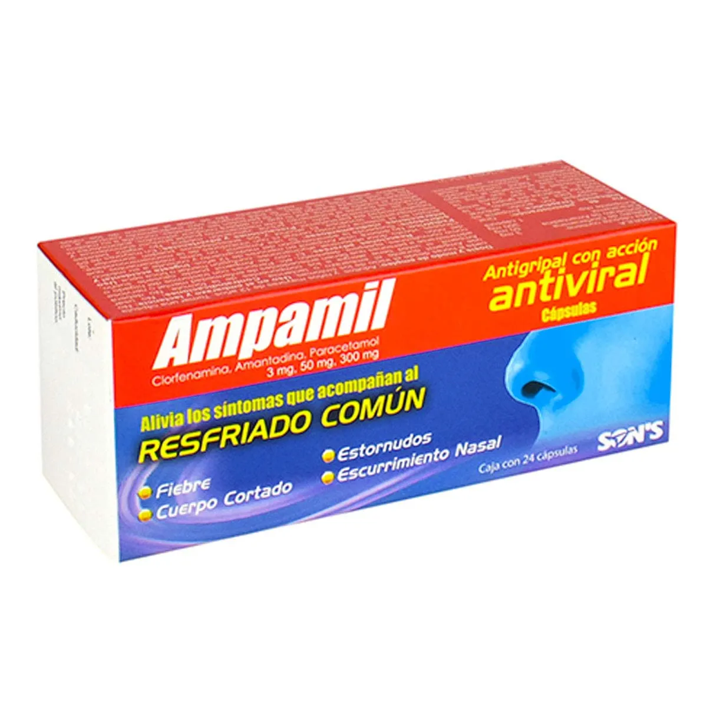 AMPAMIL ENV C/24 CAPS (CLORFENAMINA/AMANTADINA/PARACETAMOL)(SON'S)