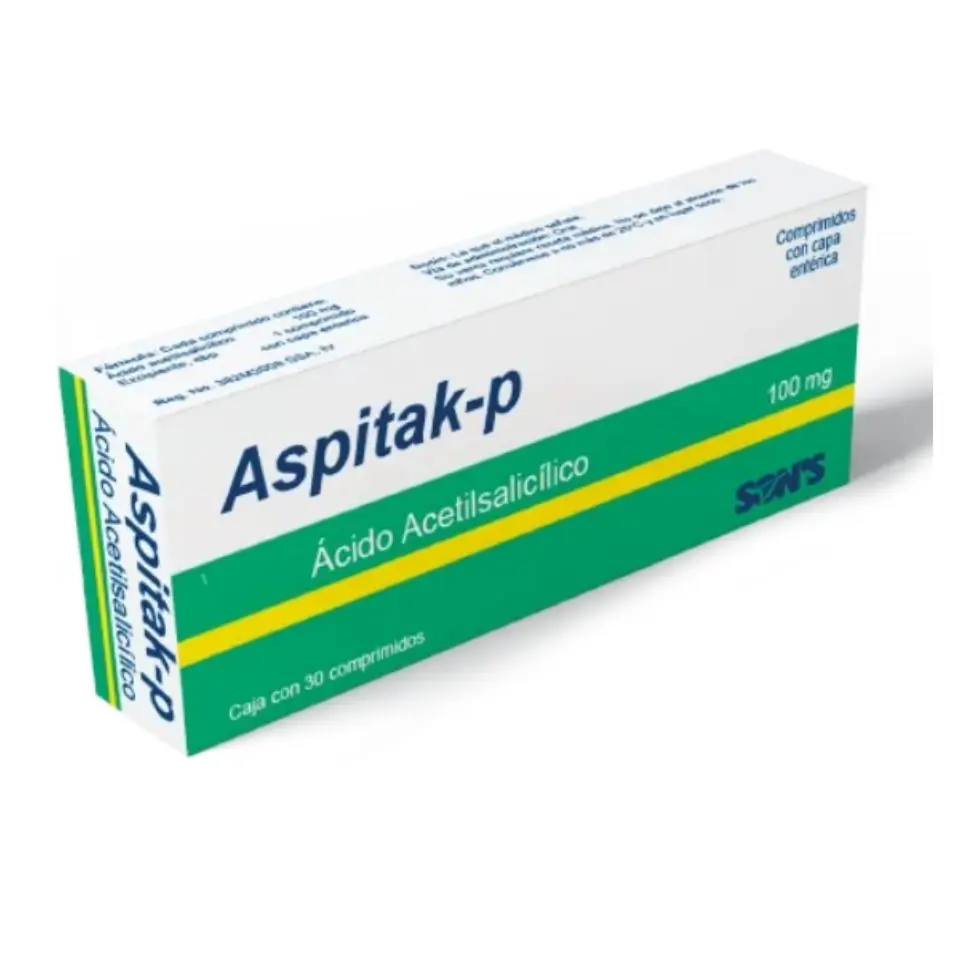 ASPITAK-P 100MG C/30 COMPRIMIDOS (ACIDO ACETILSALICILICO)(SON'S)