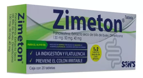 ZIMETON GRAGEAS C/20 (PANCREATINA/EXTRACTO SECO DE BILIS DE BUEY)(SON'S)