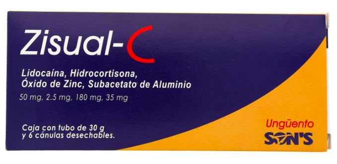 ZISUAL-C UNGÜENTO C/30GR (LIDOC/HIDROC/OXI DE ZINC/SUBAC DE ALUMINIO)(SON'S)