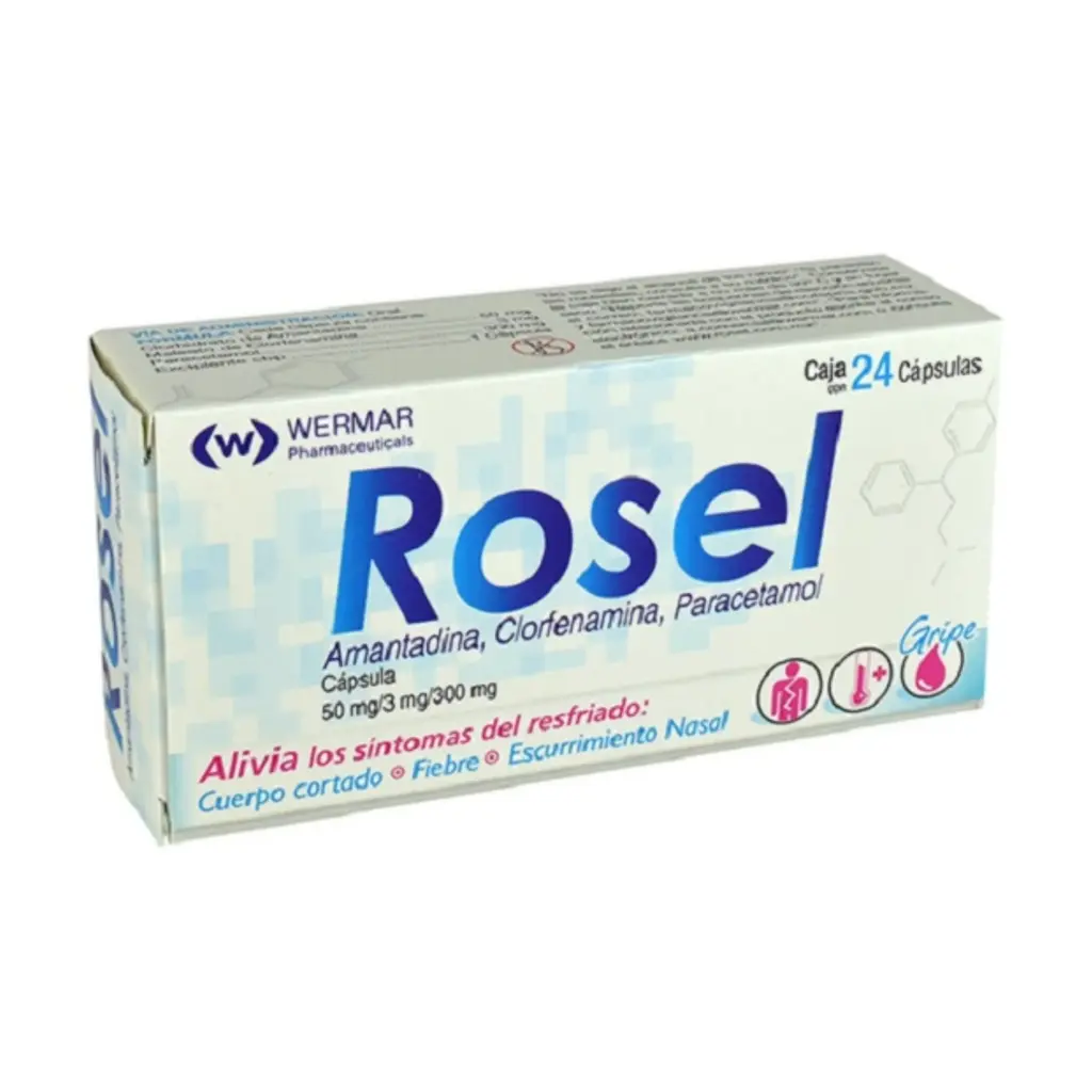 ROSEL C/24 CAPS (AMANTADINA, CLORFENAMINA, PARACETAMOL)(WERMAR)