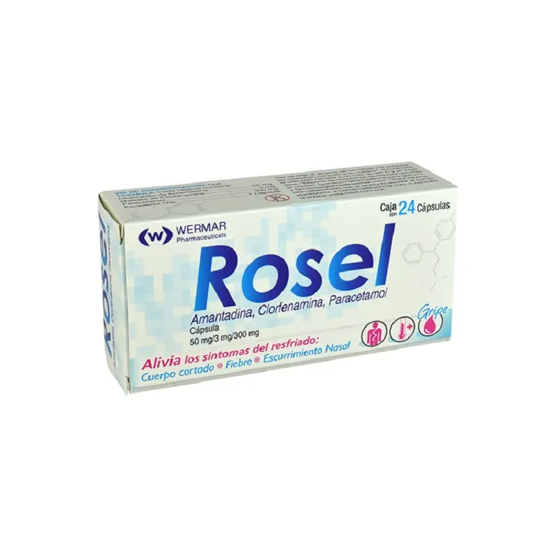 ROSEL C/24CAPS (AMANTADINA, CLORFENAMINA, PARACETAMOL)(WERMAR)