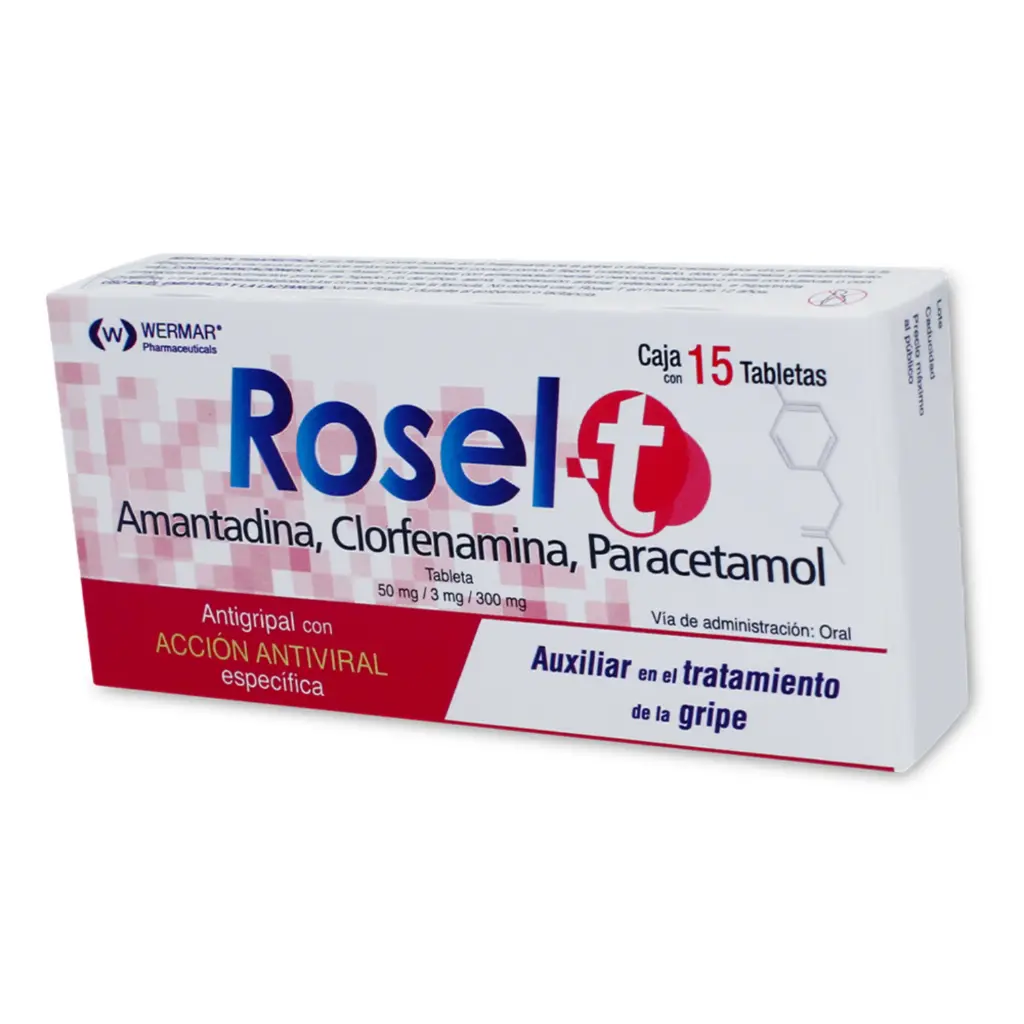 ROSEL-T C/15 TABS (AMANTADINA, CLORFENAMINA, PARACETAMOL)(WERMAR)