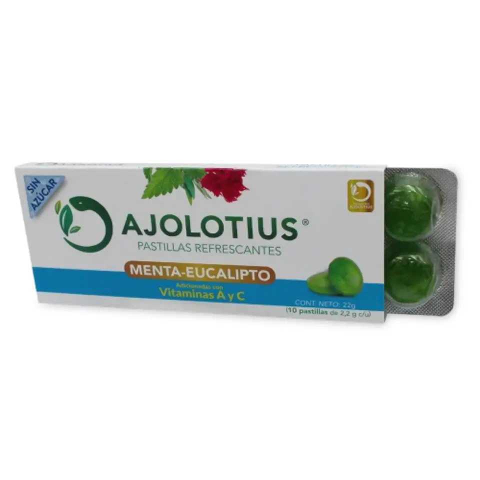 AJOLOTIUS S/AZUCAR MENTA EUCALIPTO CARTERA C/10 PASTILLAS (AJOLOTIUS)