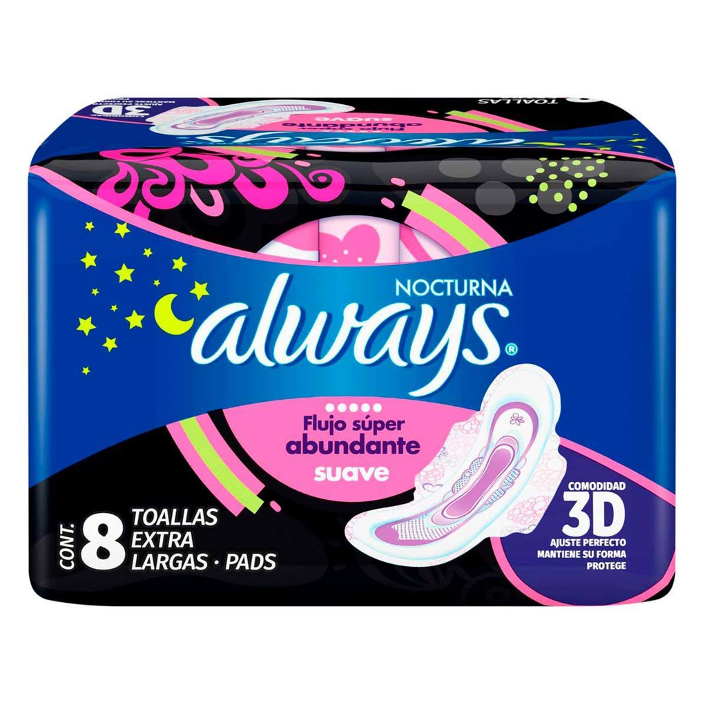 ALWAYS NOCTURNA TOALLAS C/ALAS C/8 (PROCTER)