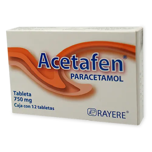ACETAFEN TABLETAS 750 MG C/12 (PARACETAMOL)(RAYERE)