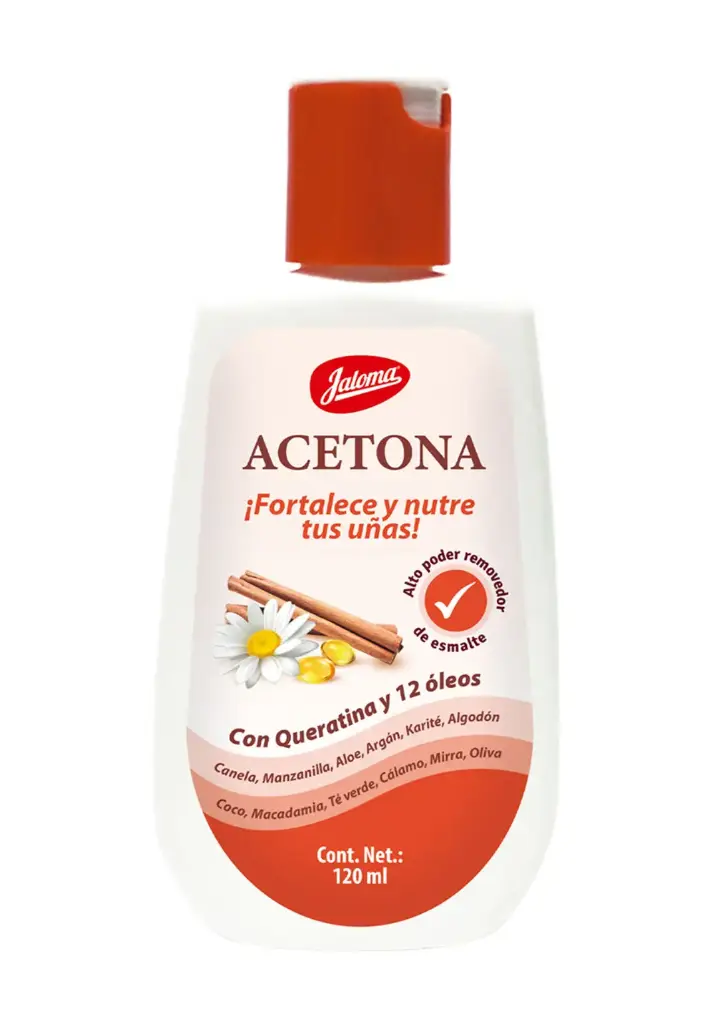 ACETONA CON QUERATINA Y 12 OLEOS C/120 ML (IVA)(JALOMA)