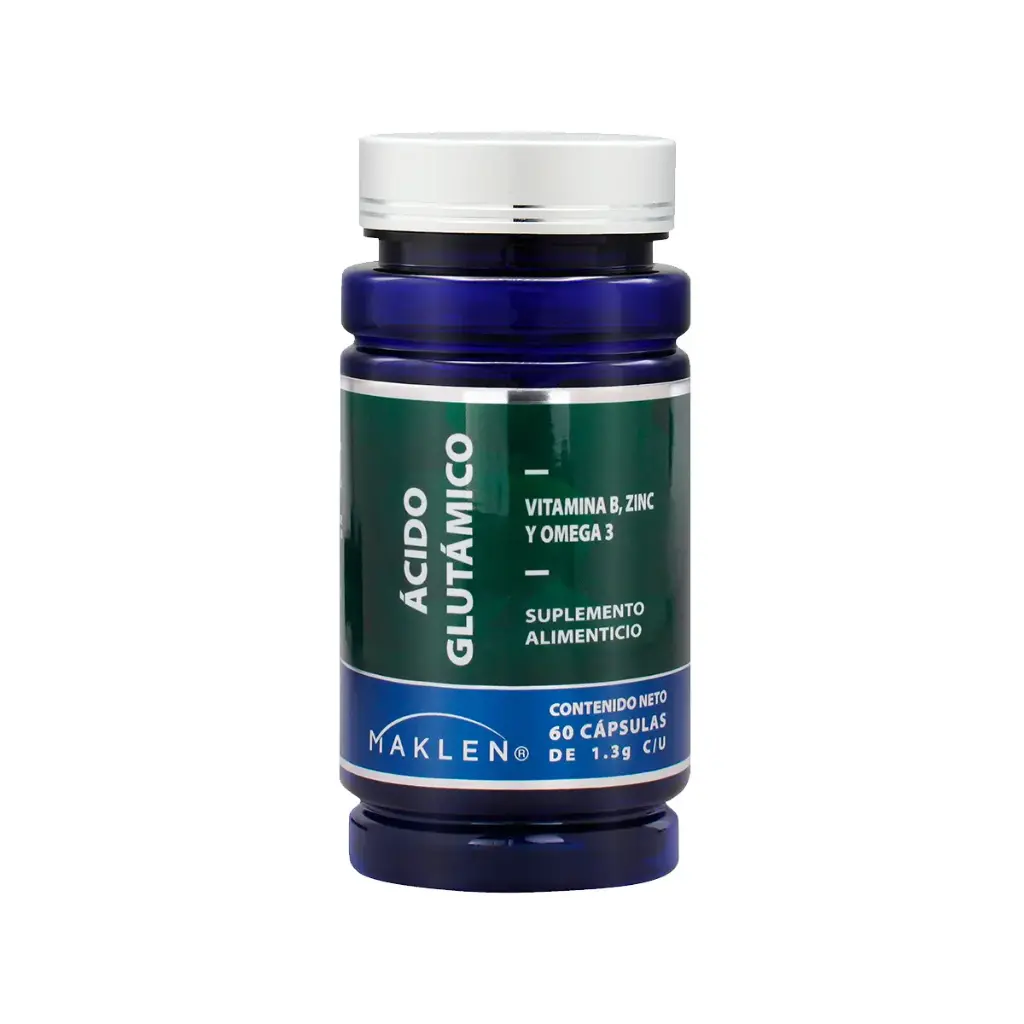 ACIDO GLUTAMICO, VITAMINA B, ZINC, OMEGA 3 C/60 CAP (IVA)(MAKLEN)