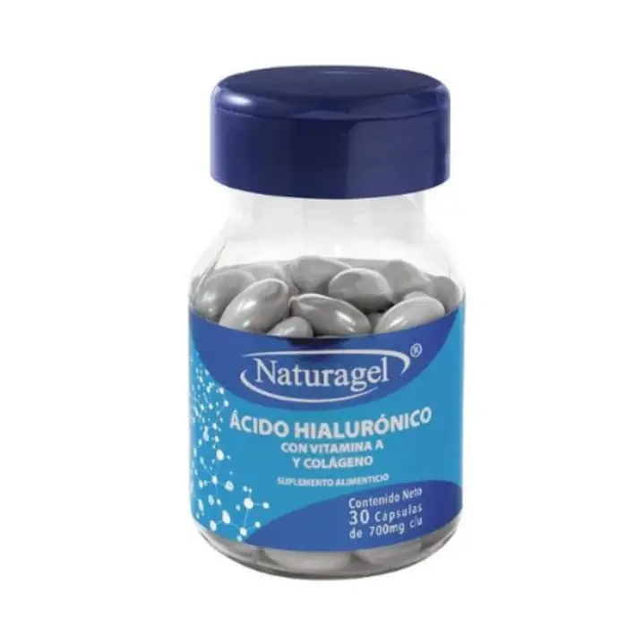 ACIDO HIALURONICO C/ VITAMINA A, COLAGENO Y ALOE VERA 700MG C/30 CAP(IVA)(NATURAGEL)