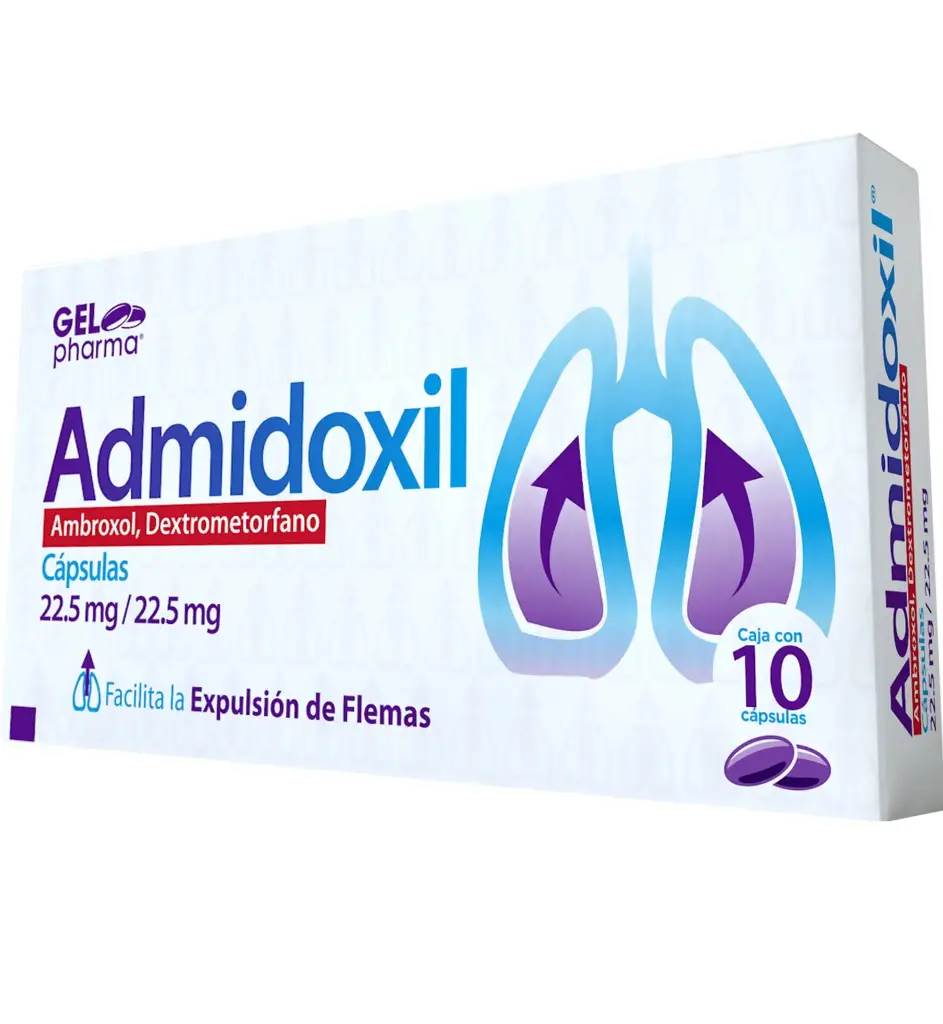 ADMIDOXIL 22.5/22.5 MG C/10 CAPS (AMBROXOL, DEXTROMETORFANO)(GELPHARMA)