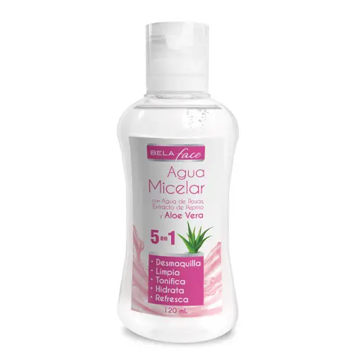 AGUA MICELAR 5 EN 1 BELAFACE 120ML (AGUA DE ROSAS, PEPINO, ALOE VERA)(IVA)(BELABEL)