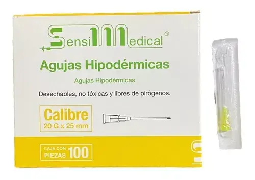 AGUJA HIPODERMICA 20X25 C/100 PZ (SENSIMEDICAL/JAYOR)