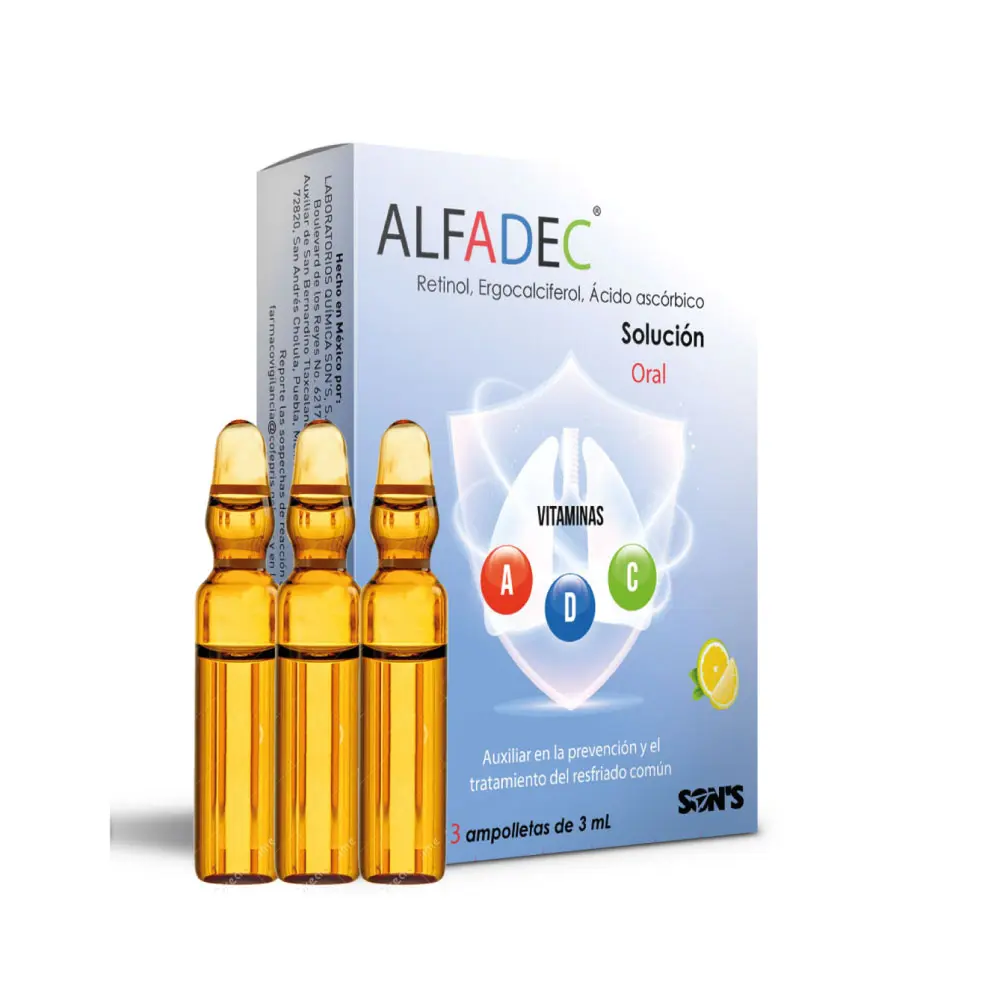 ALFADEC SOL INGERIBLE C/3 AMP (VITAMINA A, D, C)(SON'S)
