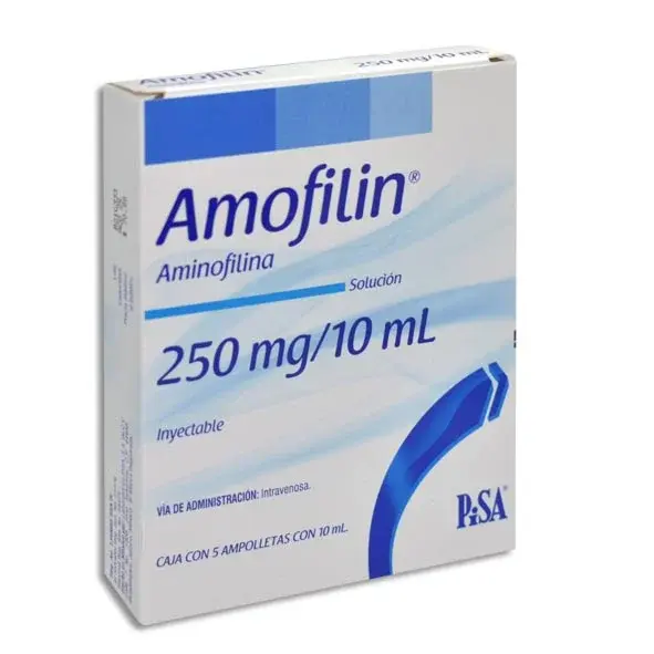 AMOFILIN 250MG/10ML C/5 AMP (AMINOFILINA)(PISA)
