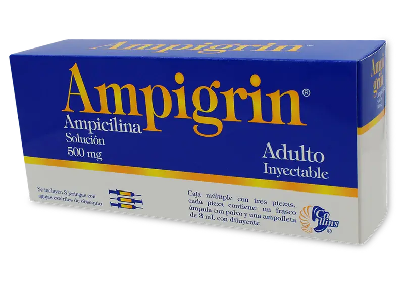 AMPIGRIN ADULTO C/3 SOL INY (AMPICILINA,CLORFENAMINA,GUAIFENESINA,METAMIZOL)(COLLINS)