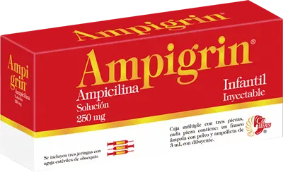 AMPIGRIN INFANTIL C/3 SOL INY (AMPICILINA,CLORFENAMINA,GUAIFENESINA,METAMIZOL)(COLLINS)