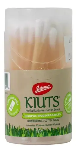 APLICADOR DE ALGODON KIUTS C/50 PZAS ENVASE E HISOPOS BIODEGRADABLES TARRO (IVA)(JALOMA)