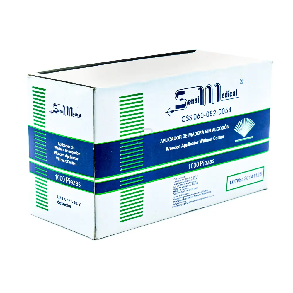 APLICADOR DE MADERA C/ALGODÓN 1000 PZS (SENSIMEDICAL/JAYOR)