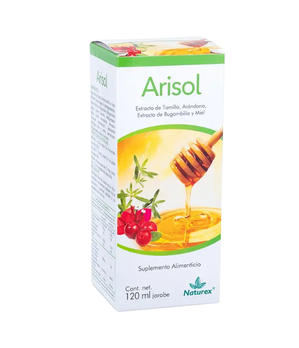 ARISOL JARABE 120 ML (ARANDANO/EXTRACTO DE BUGAMBILIA/EXTRACTO DE TOMILLO/MIEL)(NATUREX)