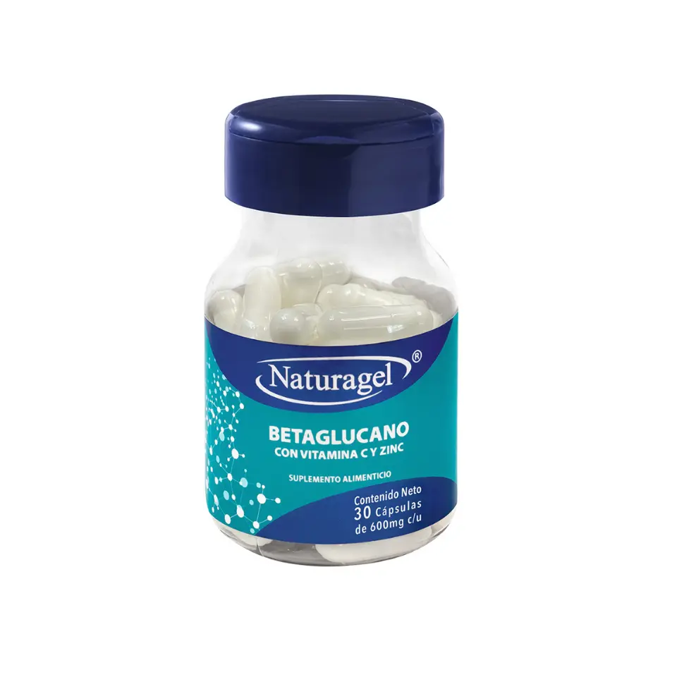 BETAGLUCANO C/VIT "C" Y ZINC 214/240/14MG ENV C/30 CAP (NATURAGEL)