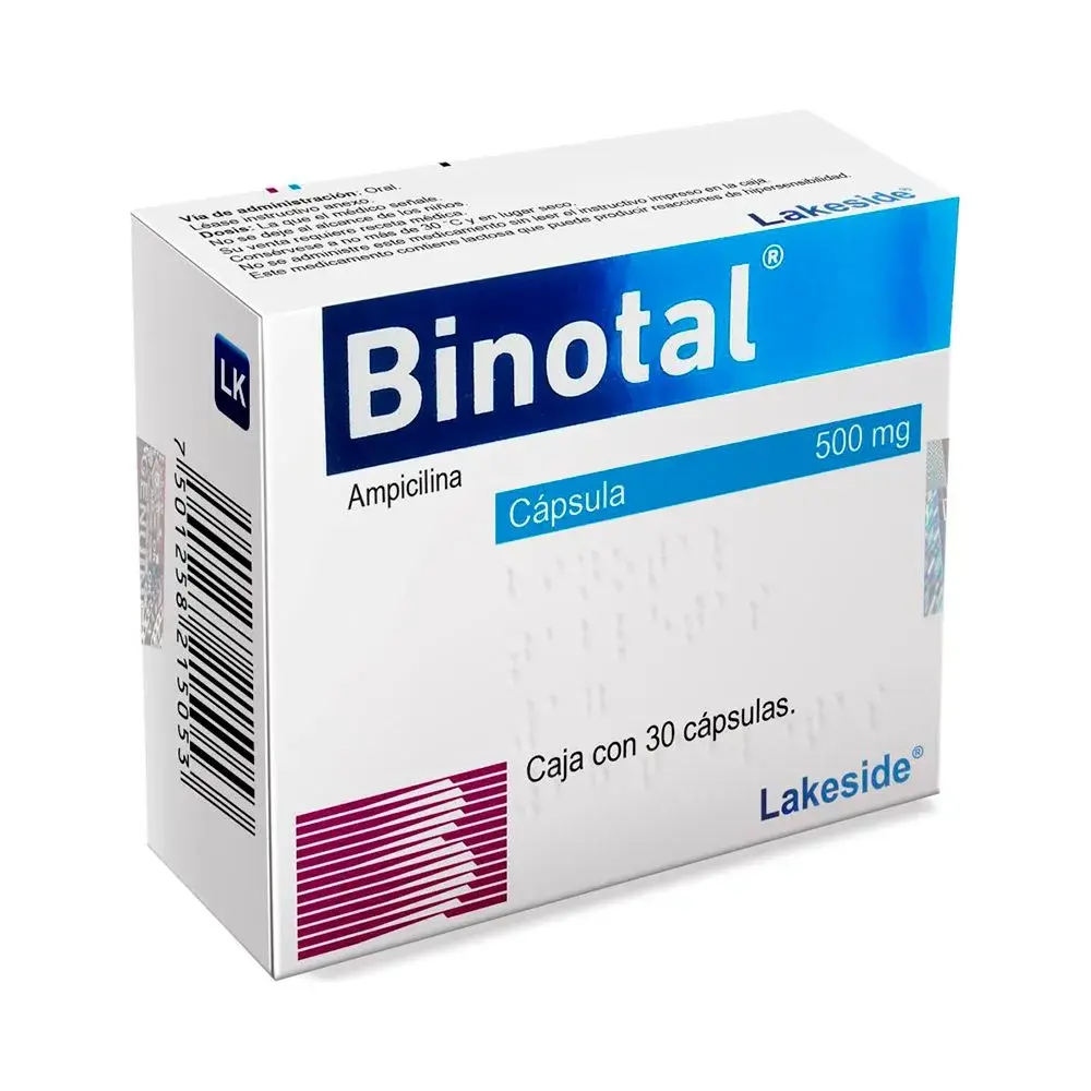 BINOTAL 500 MG C/20 CAP ( AMPICILINA )(BAYER/ LAKESIDE)