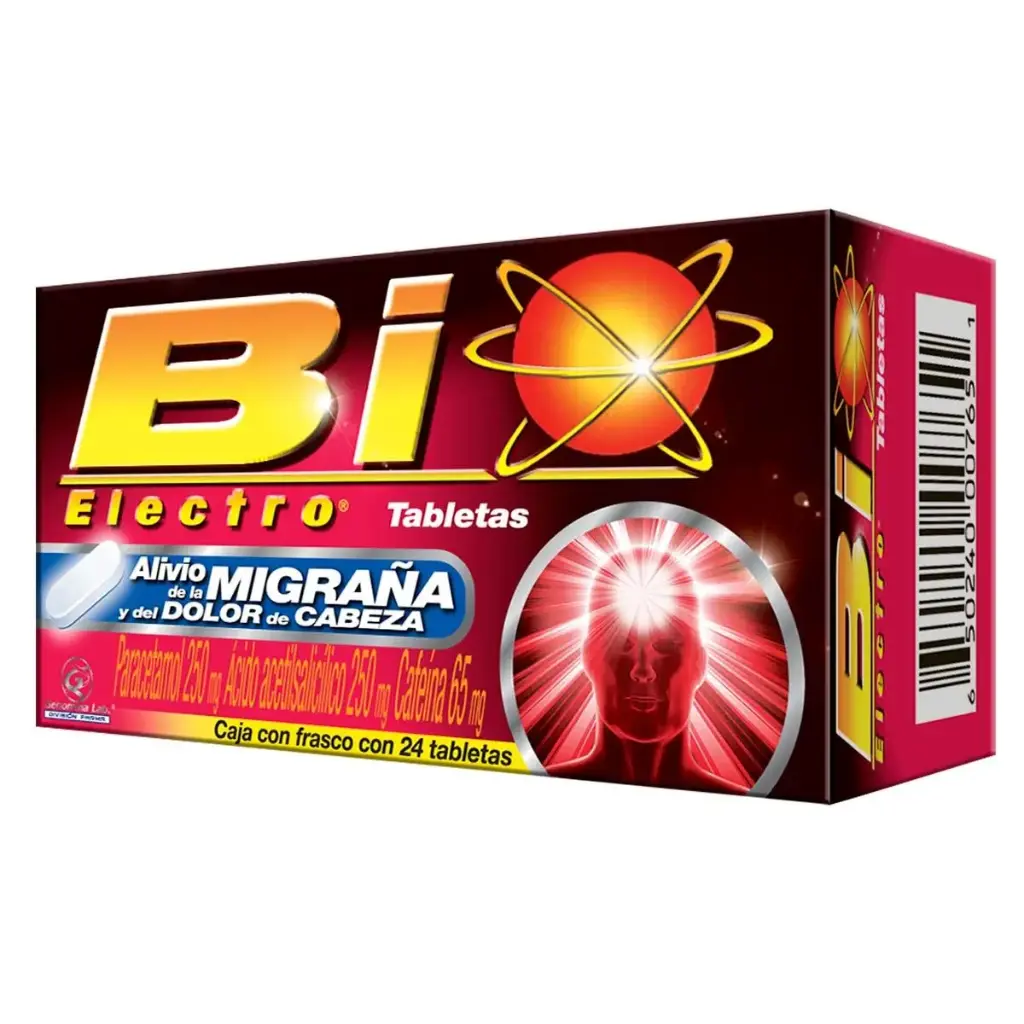 BIO ELECTRO C/24 TABS (PARACETAMOL/ACIDO ACETILSALICILICO/CAFEINA)(GENOMMA)