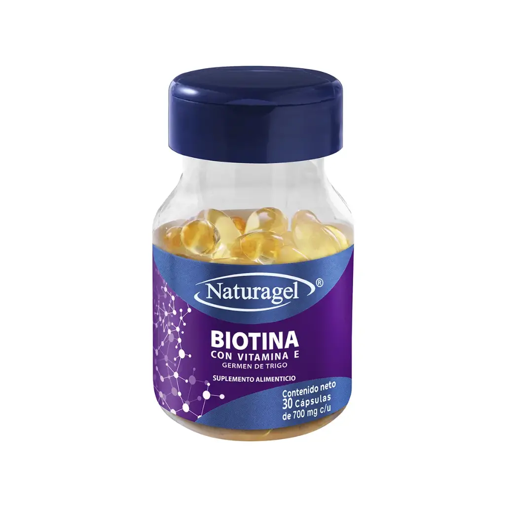 BIOTINA, ALOE VERA C/ VITAMINA E Y ACIDO PANTOTENICO 700MG C/30 CAP (NATURAGEL)