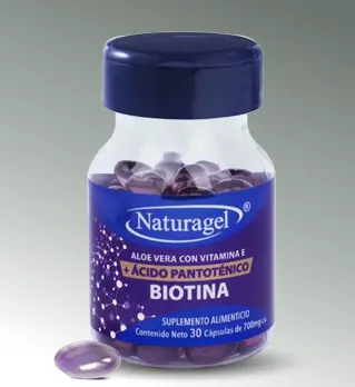 BIOTINA, ALOE VERA C/ VITAMINA E Y ACIDO PANTOTENICO 700MG C/30 CAP (NATURAGEL)
